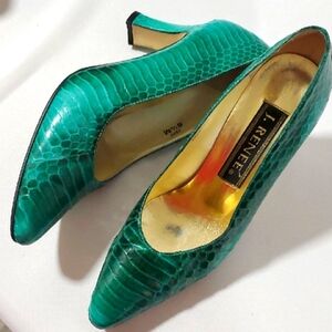 J.Renee Teal Snakeskin Heels Size 6.5